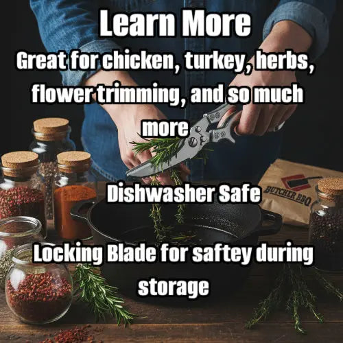 Butcher BBQ 4-Inch Stainless Steel Poultry Shears