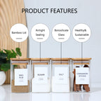 Reusable glass spice jars for pantry storage