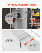Over-the-door pantry rack for spices cans and bottles
