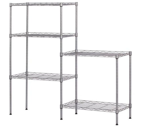 Five-tier storage rack for cookware and pantry supplies