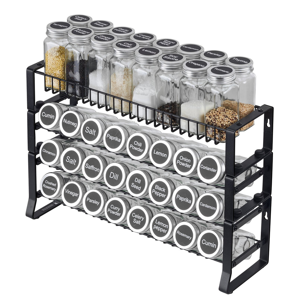 Kitchen seasoning rack for organized spice storage
