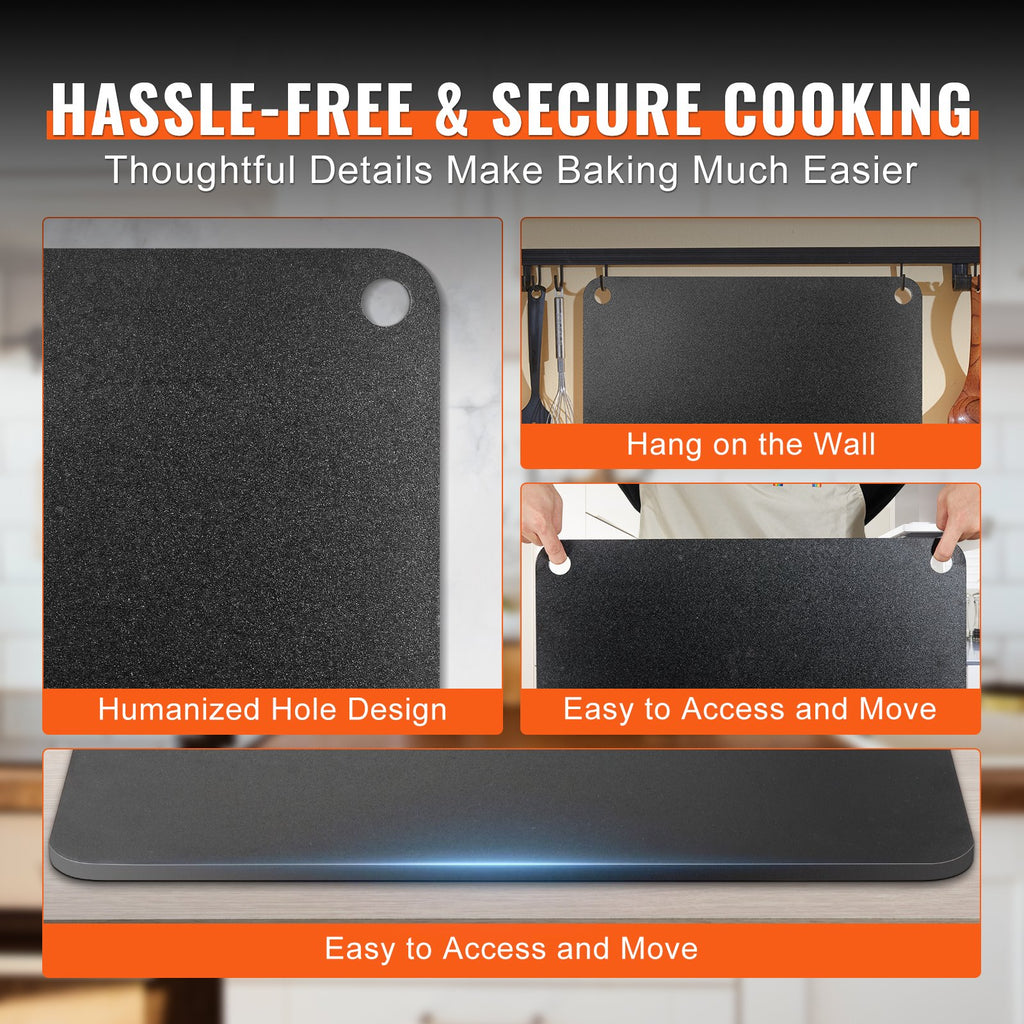 heavy-duty carbon steel baking surface