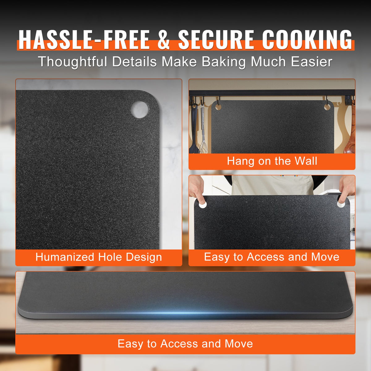 heavy-duty carbon steel baking surface