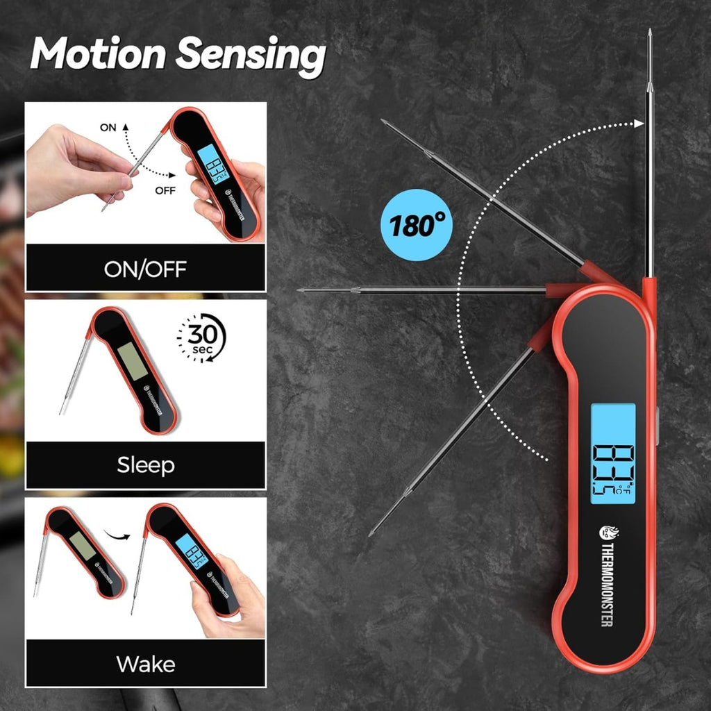 Fast-read cooking thermometer for grilling and roasting