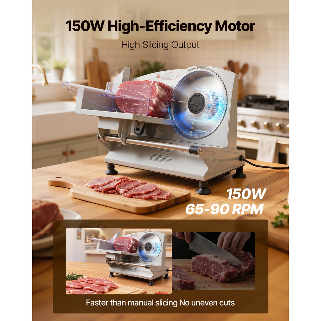 6.7-inch electric meat and deli slicer with two blades