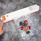 Compact dry and wet food vacuum sealer with starter bags