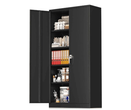 Heavy-Duty 71" Steel Storage Cabinet with Adjustable Shelves