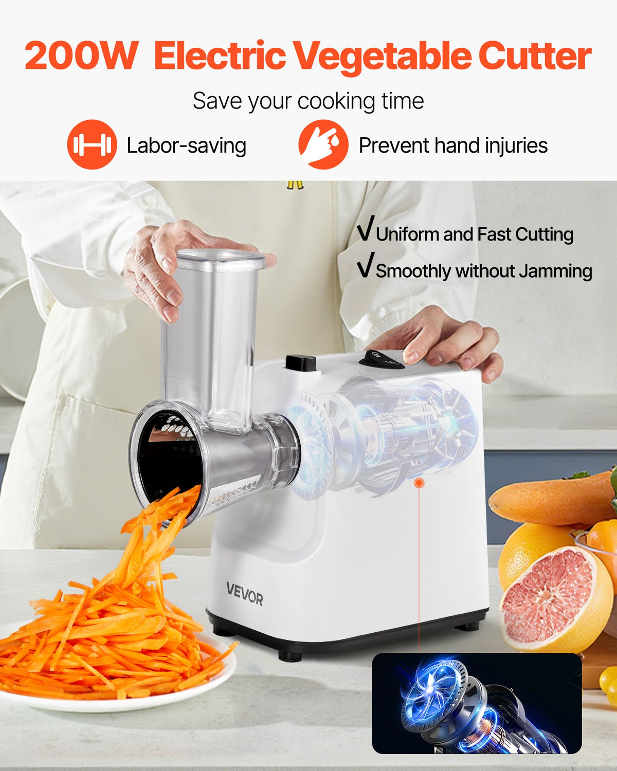 5-in-1 electric cheese grater and vegetable slicer