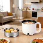 1.8L ceramic electric hot pot with steamer rack