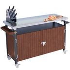Pro Outdoor Grill Cart – 52" Stainless Steel BBQ Prep Table
