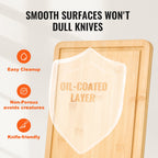 Bamboo kitchen boards for slicing and serving