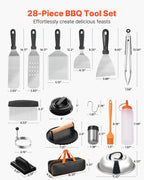 flat-top grill accessory set for outdoor cooking