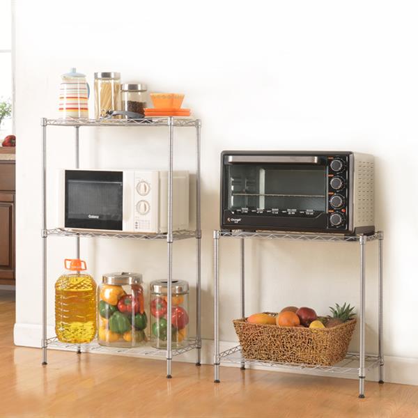 5-tier adjustable kitchen storage rack in silver