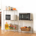 5-tier adjustable kitchen storage rack in silver