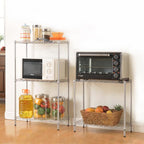 5-tier adjustable kitchen storage rack in silver