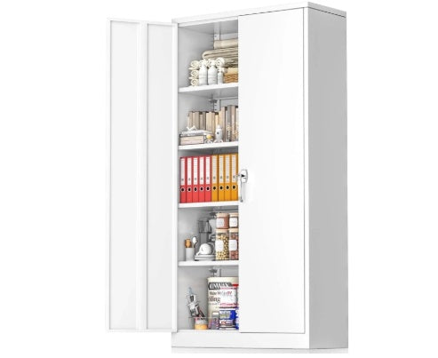 Heavy-Duty 71" Steel Storage Cabinet with Adjustable Shelves
