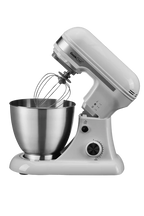 12-speed rotary control on gray electric stand mixer