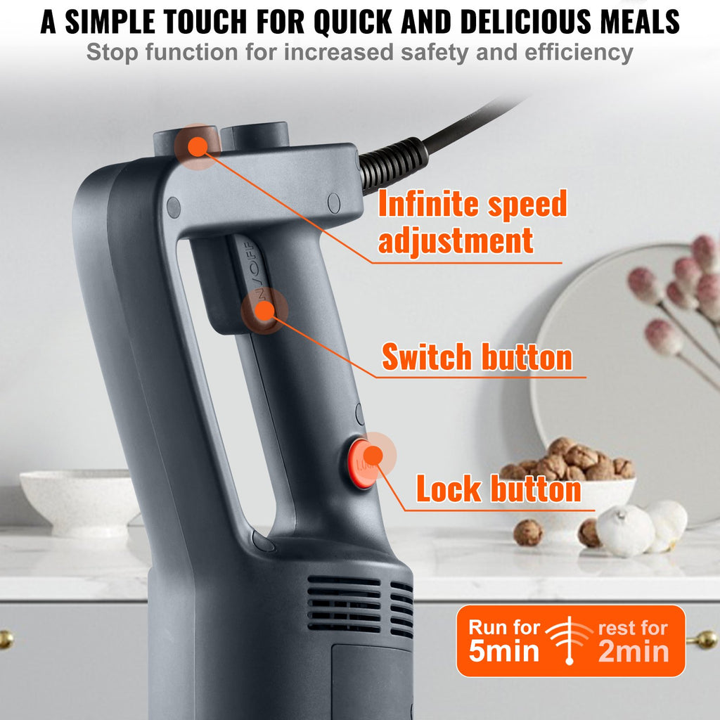 500W commercial variable-speed immersion blender