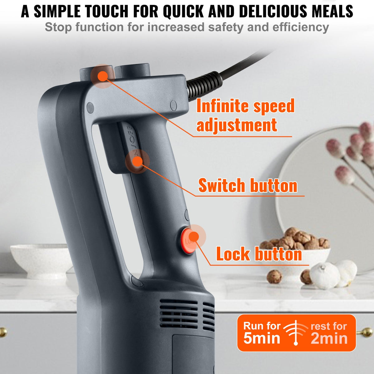 500W commercial variable-speed immersion blender