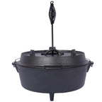 Pre-Seasoned Cast Iron Dutch Oven – Campfire Cooking Pot with Skillet Lid