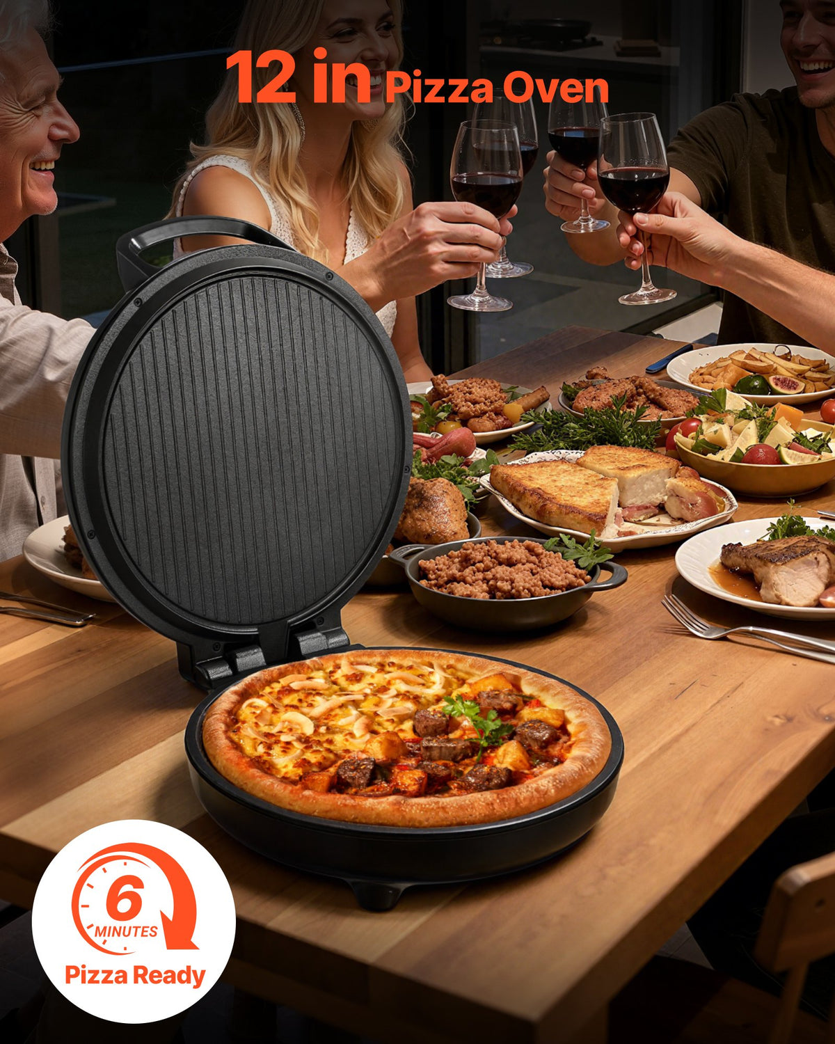 12-inch 180-degree multipurpose countertop cooker